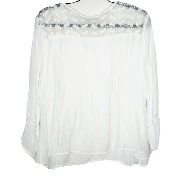 STYLE & CO SHEER BLOUSE - WHITE - Picture 2 of 4